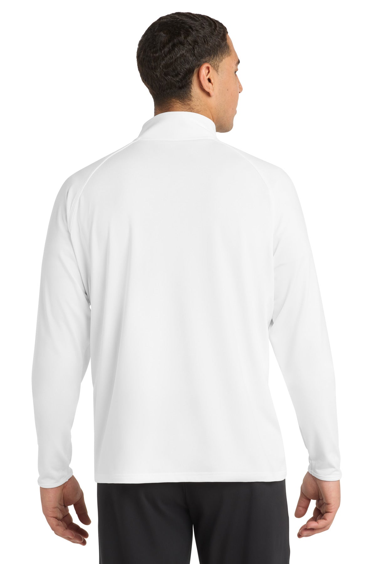 White Sport-Tek Sport-Wick Stretch 1/4-Zip Pullover. ST850