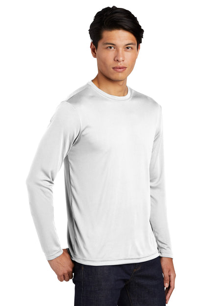 White Sport-Tek Tall Long Sleeve PosiCharge Competitor Tee. TST350LS
