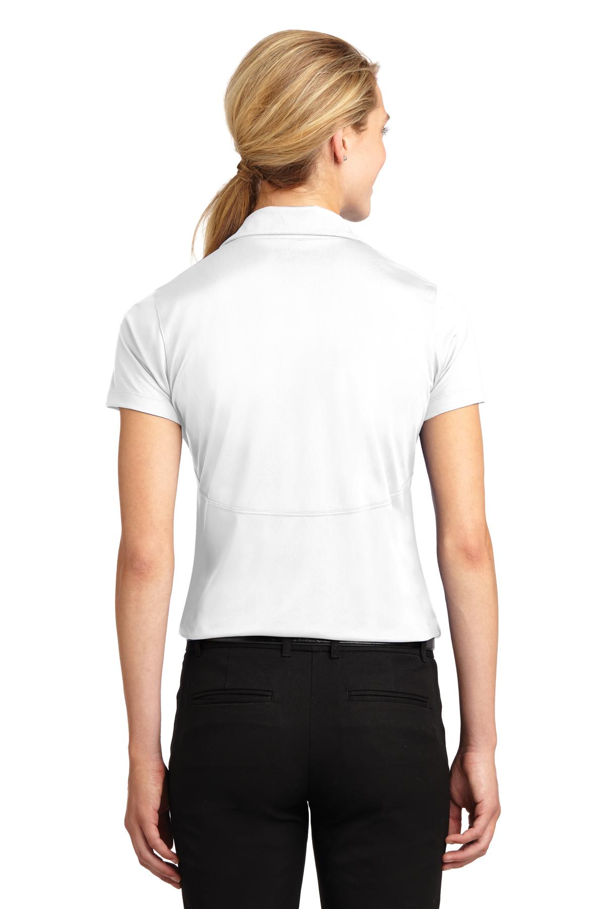 White Sport-Tek Women's Micropique Sport-Wick Polo. LST650
