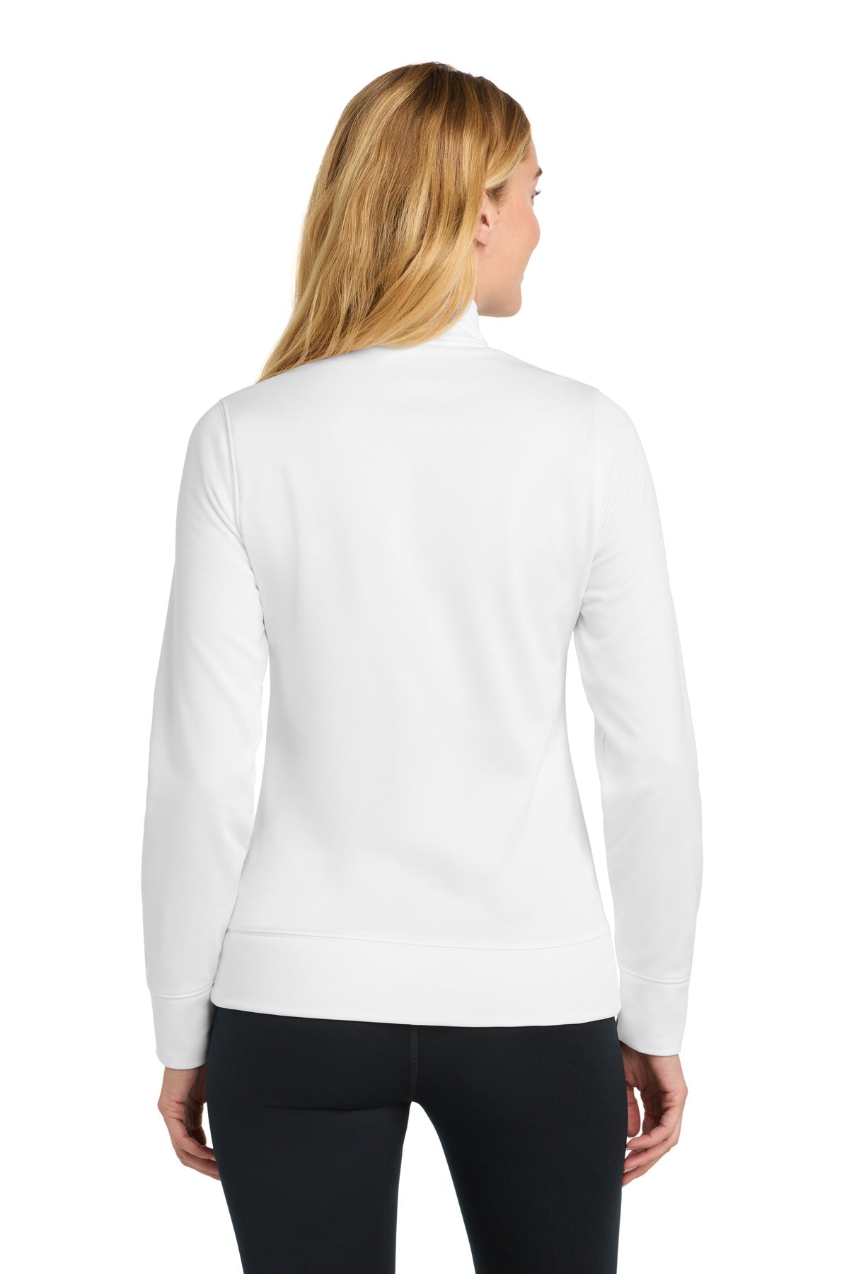 White Sport-Tek Women's Sport-Wick Fleece Full-Zip Jacket. LST241
