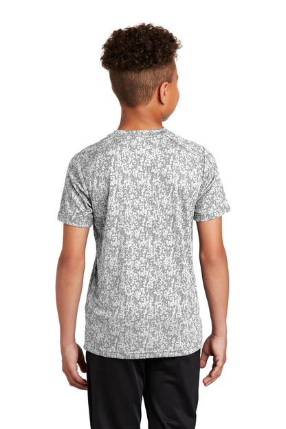 White Sport-Tek Youth Digi Camo Tee. YST460