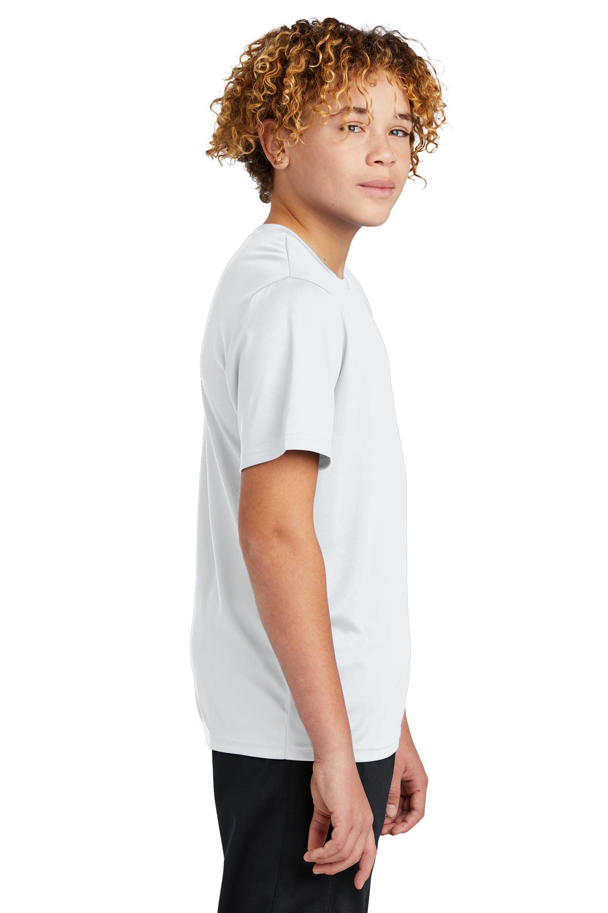 White Sport-Tek Youth PosiCharge Re-Compete Tee YST720