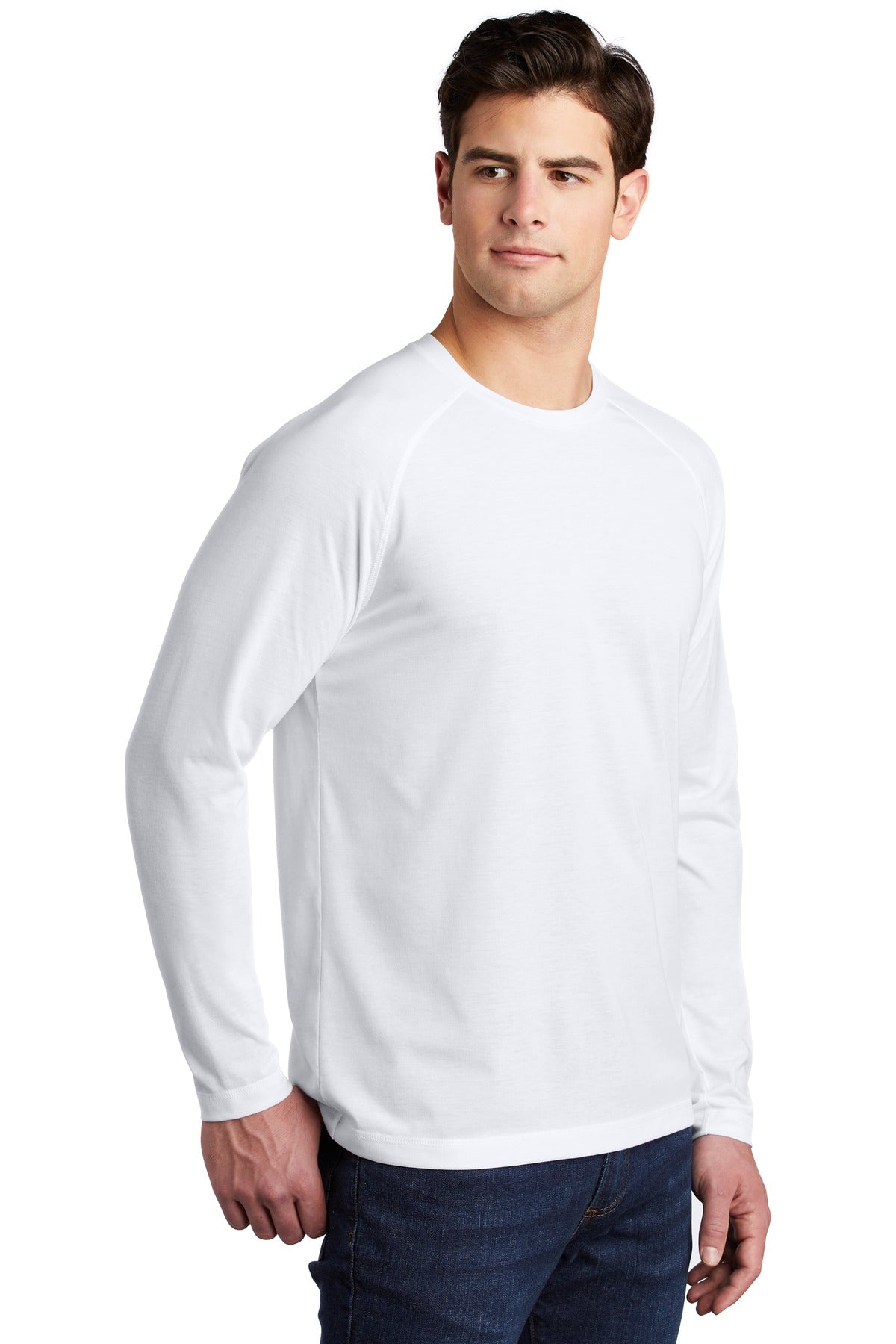 White Triad So Sport-Tek PosiCharge Long Sleeve Tri-Blend Wicking Raglan Tee ST400LS