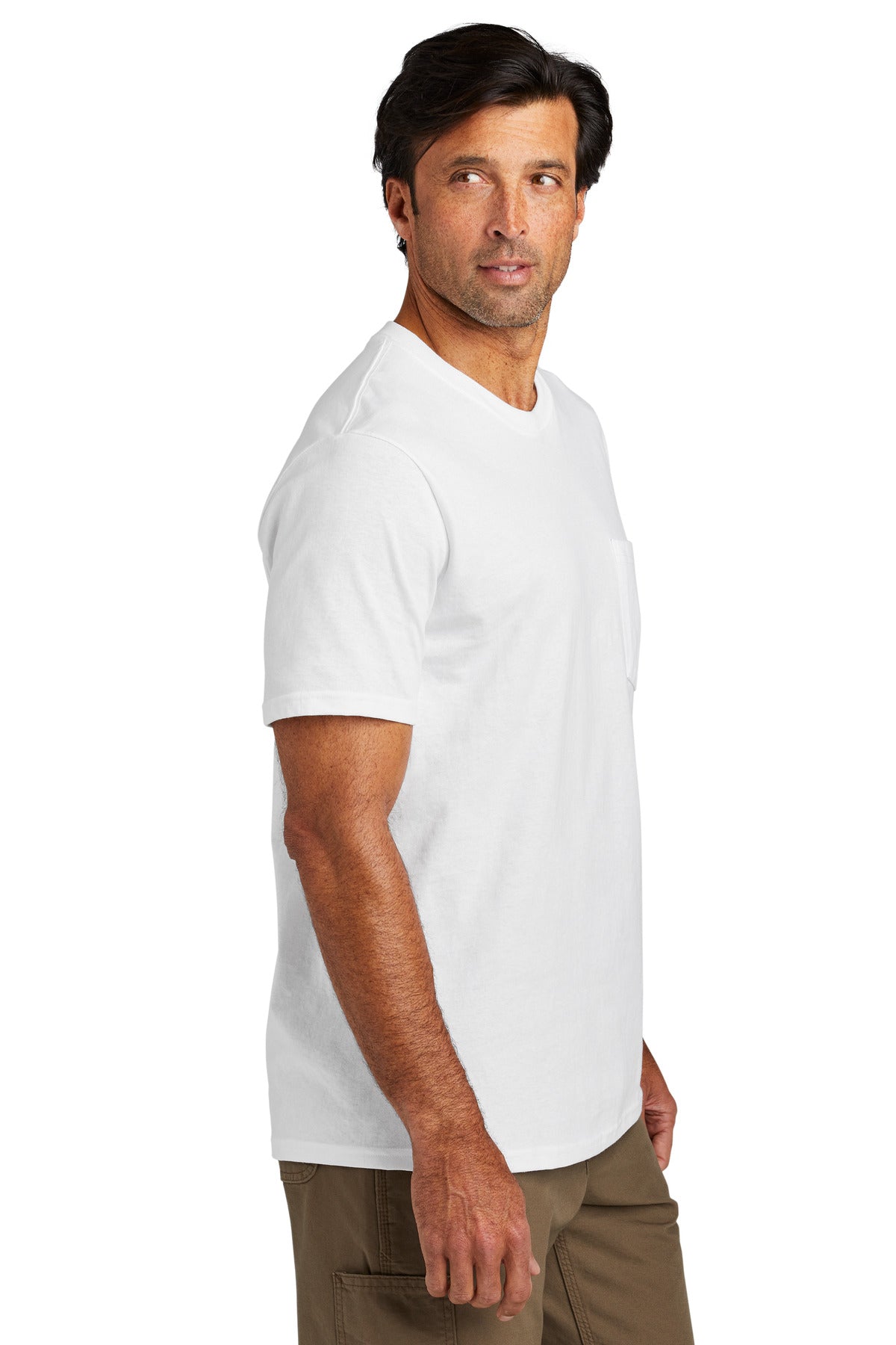 White Volunteer Knitwear All-American Pocket Tee VL100P
