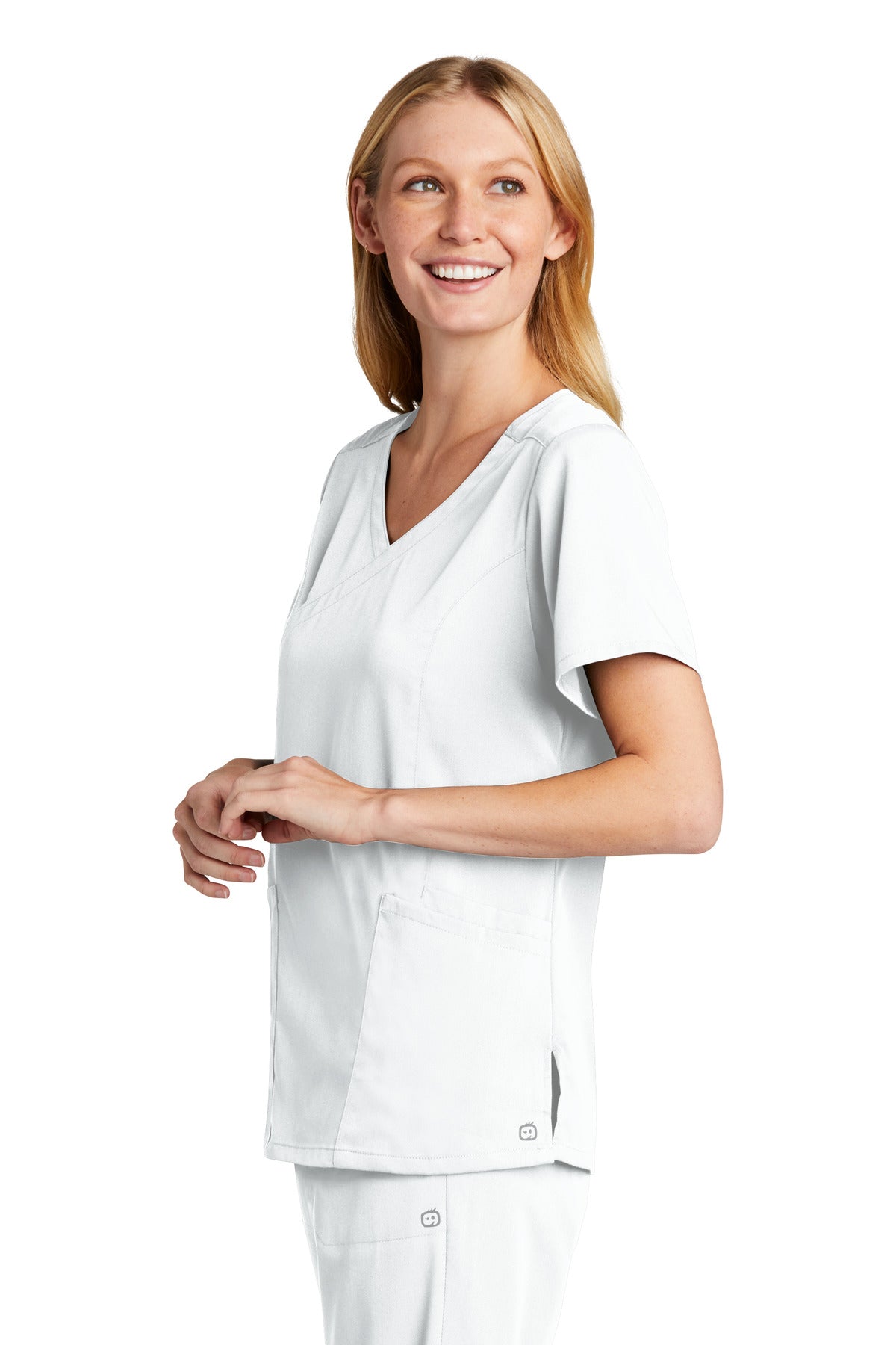 White Wink Women's Premiere Flex Mock Wrap Top WW4268