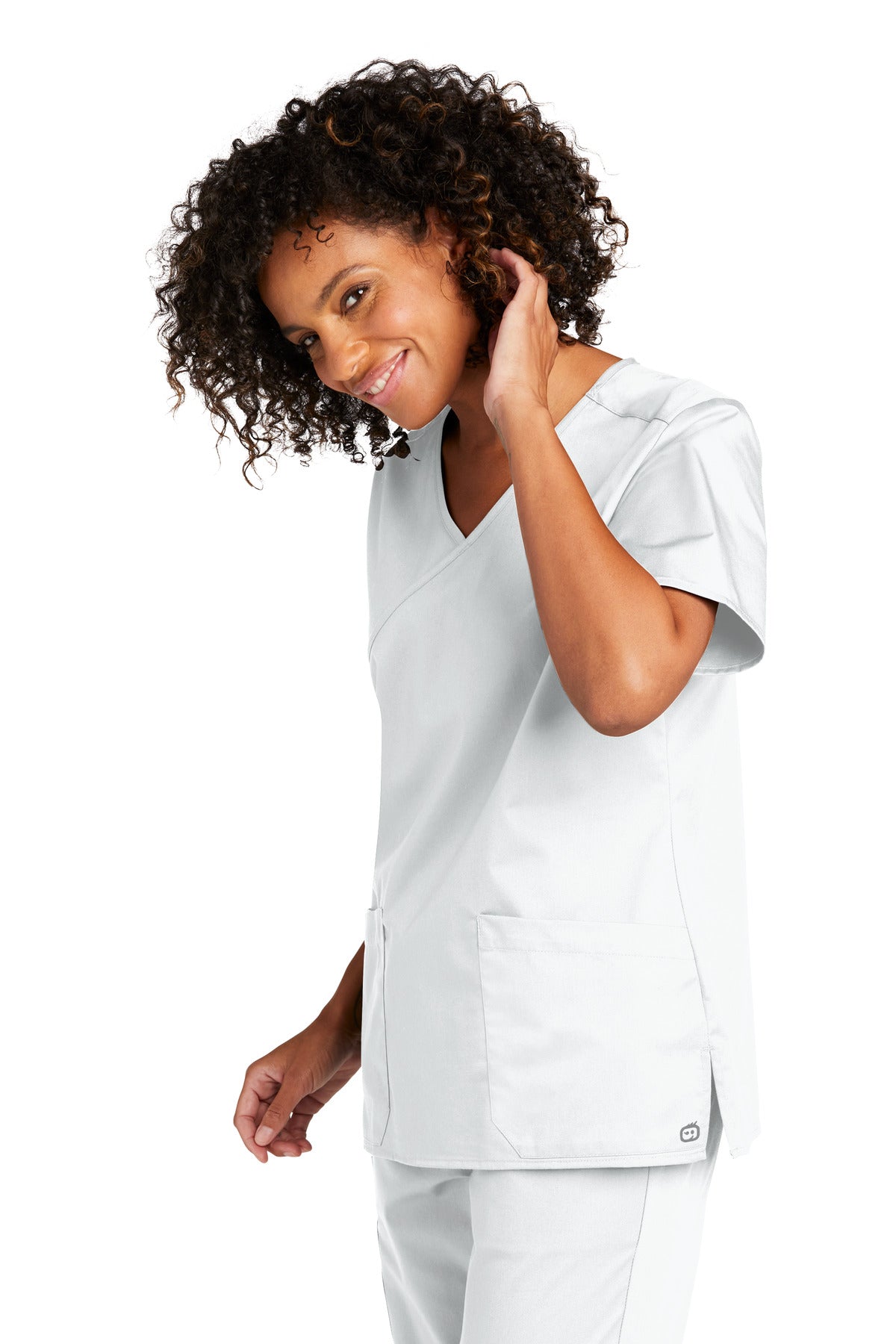 White Wink Women's WorkFlex Mock Wrap Top WW4760