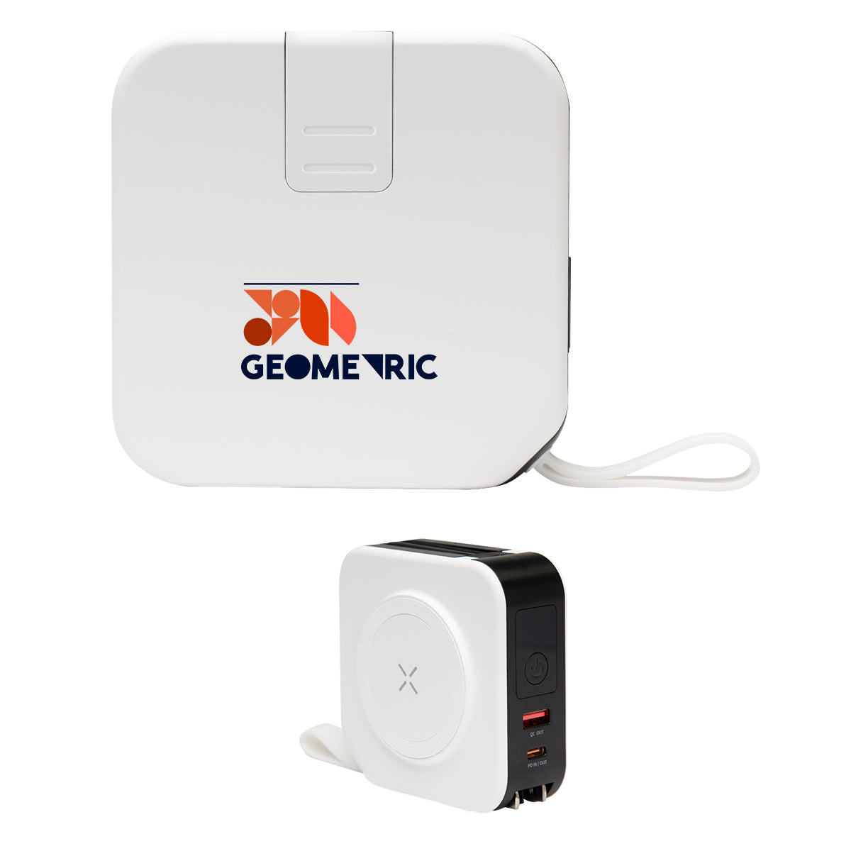 WHITE WITH BLACK 10,000 mAh 5-In-1 Universal Charger  grouped