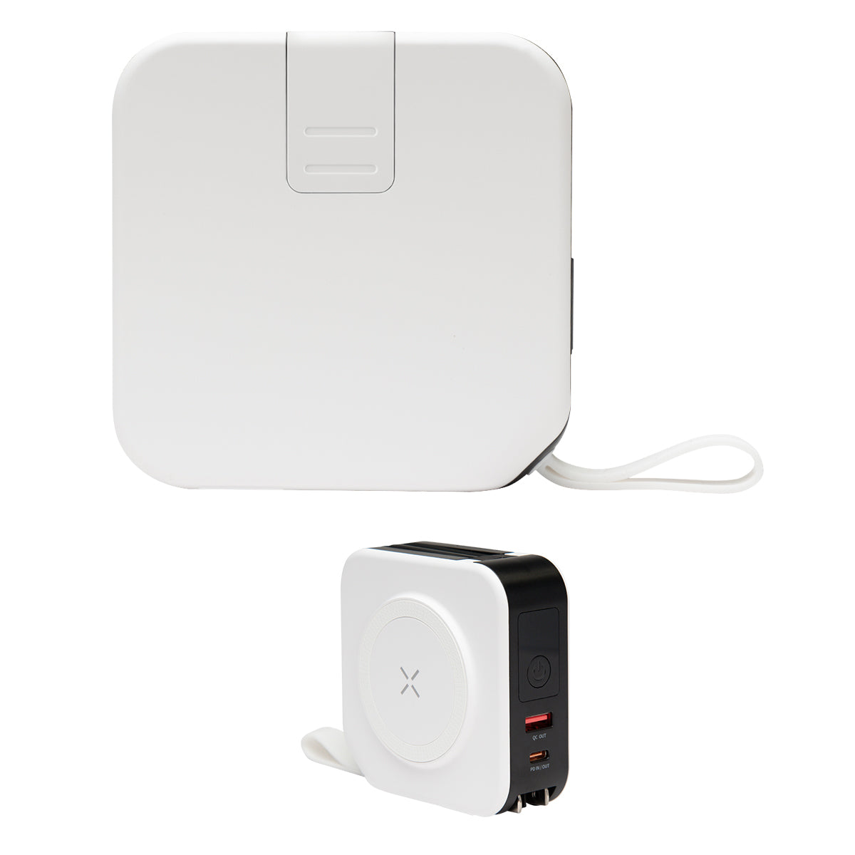 WHITE WITH BLACK 10,000 mAh 5-In-1 Universal Charger plain grouped
