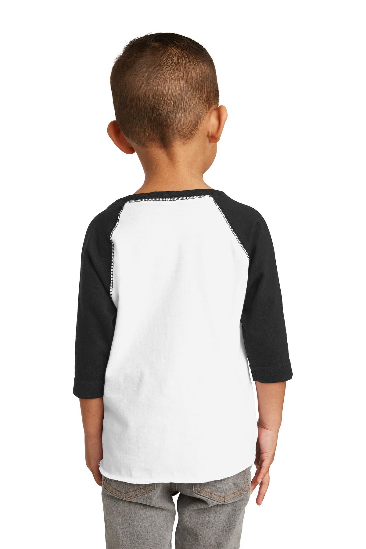 White/Black DISCONTINUED Rabbit Skins Toddler Baseball Fine Jersey Tee. RS3330