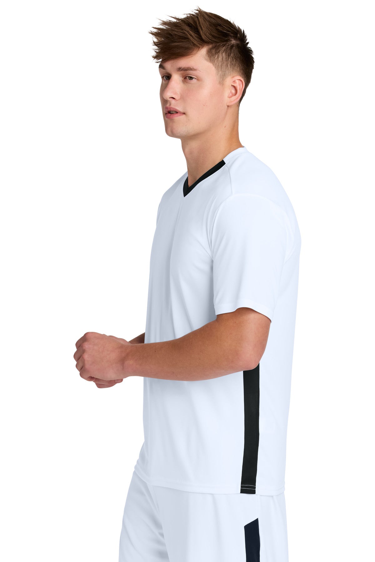 White/Blk Sport-Tek Competitor United V-Neck ST101