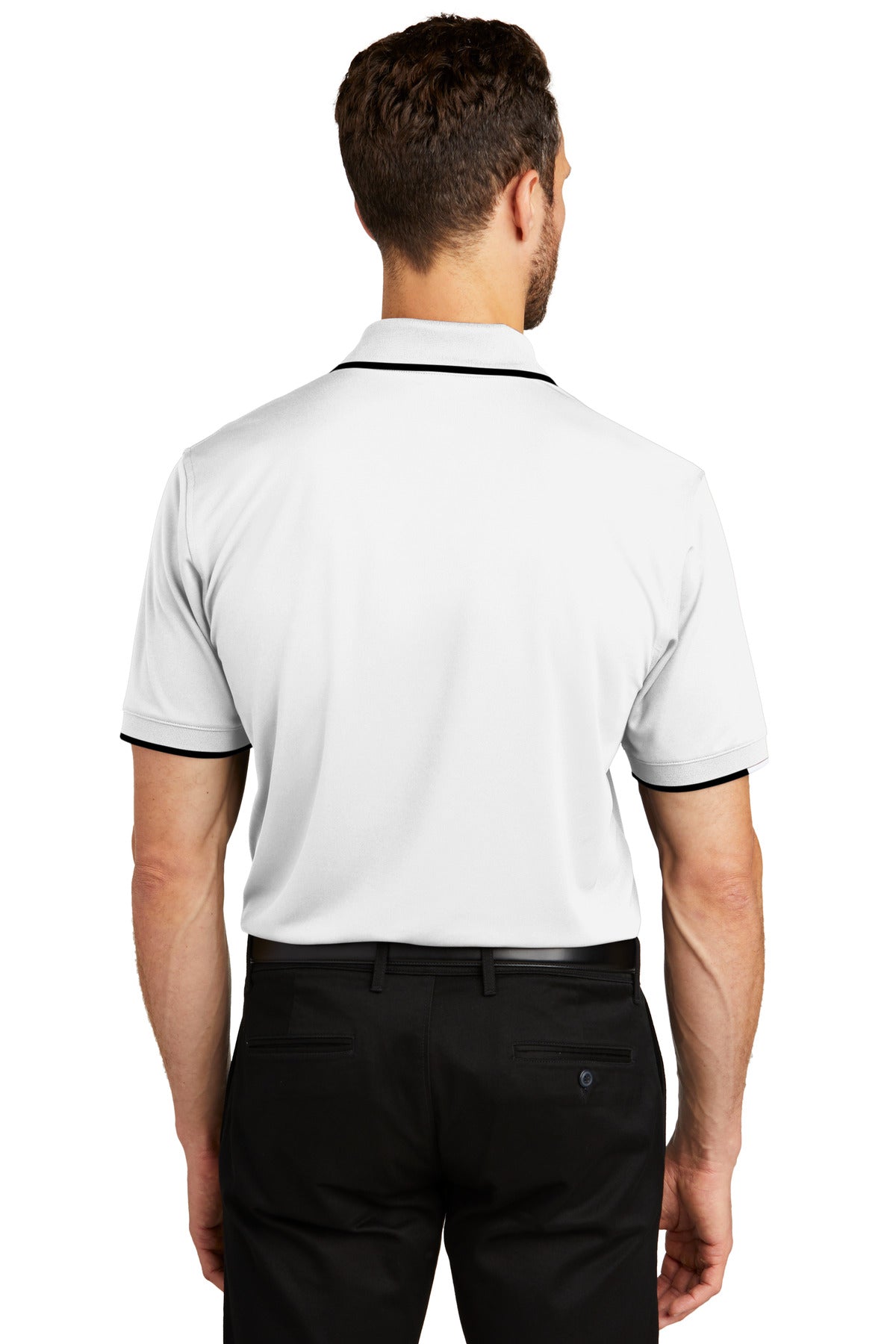 White/Dp Black Port Authority Dry Zone UV Micro-Mesh Tipped Polo. K111