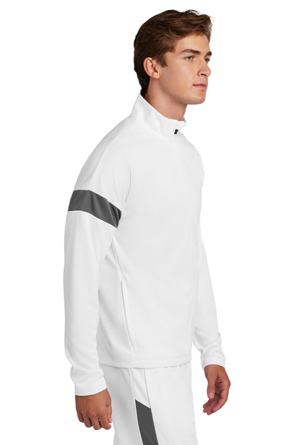 White/IrGy Sport-Tek Travel Full-Zip Jacket ST800