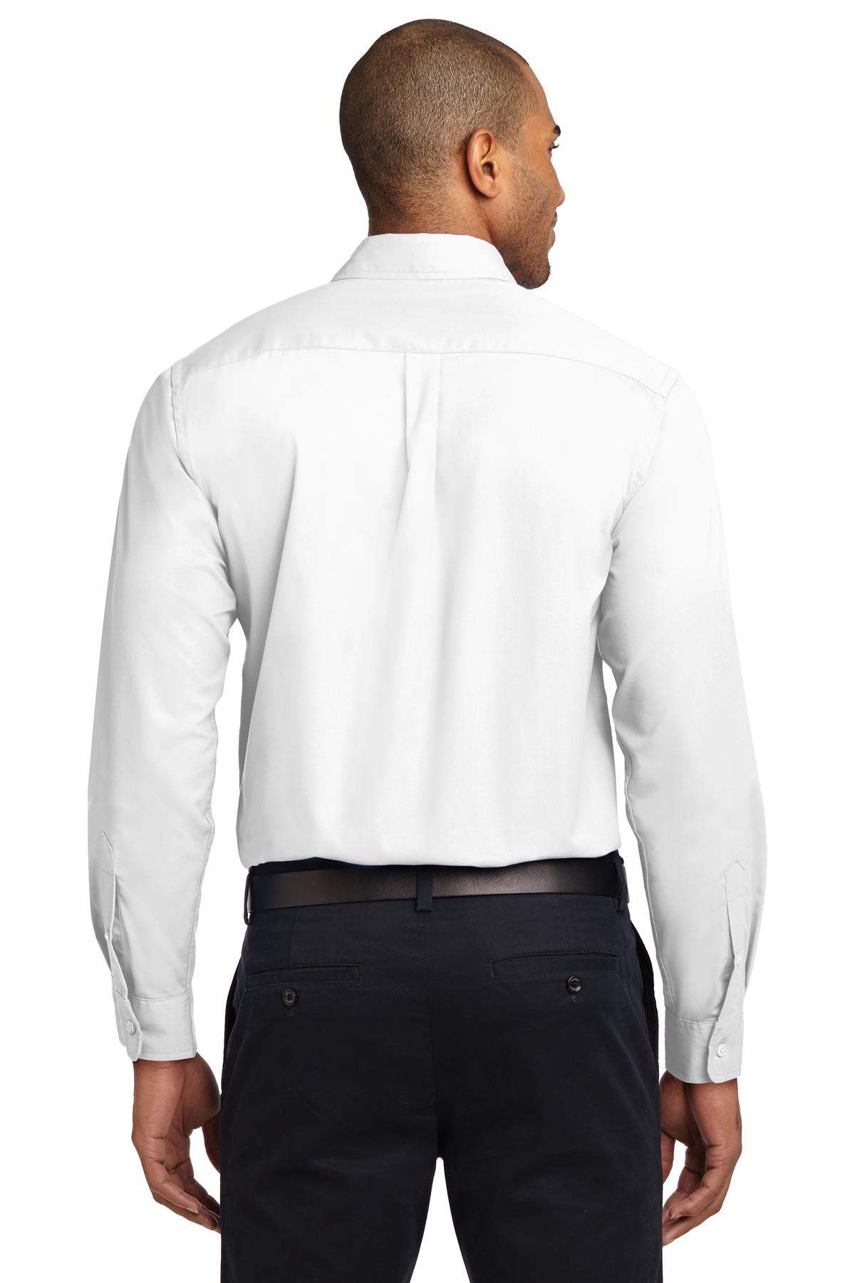 White/LtStone Port Authority Tall Long Sleeve Easy Care Shirt. TLS608