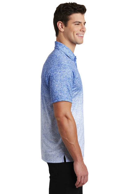 White/Tr Royal Sport-Tek Ombre Heather Polo. ST671