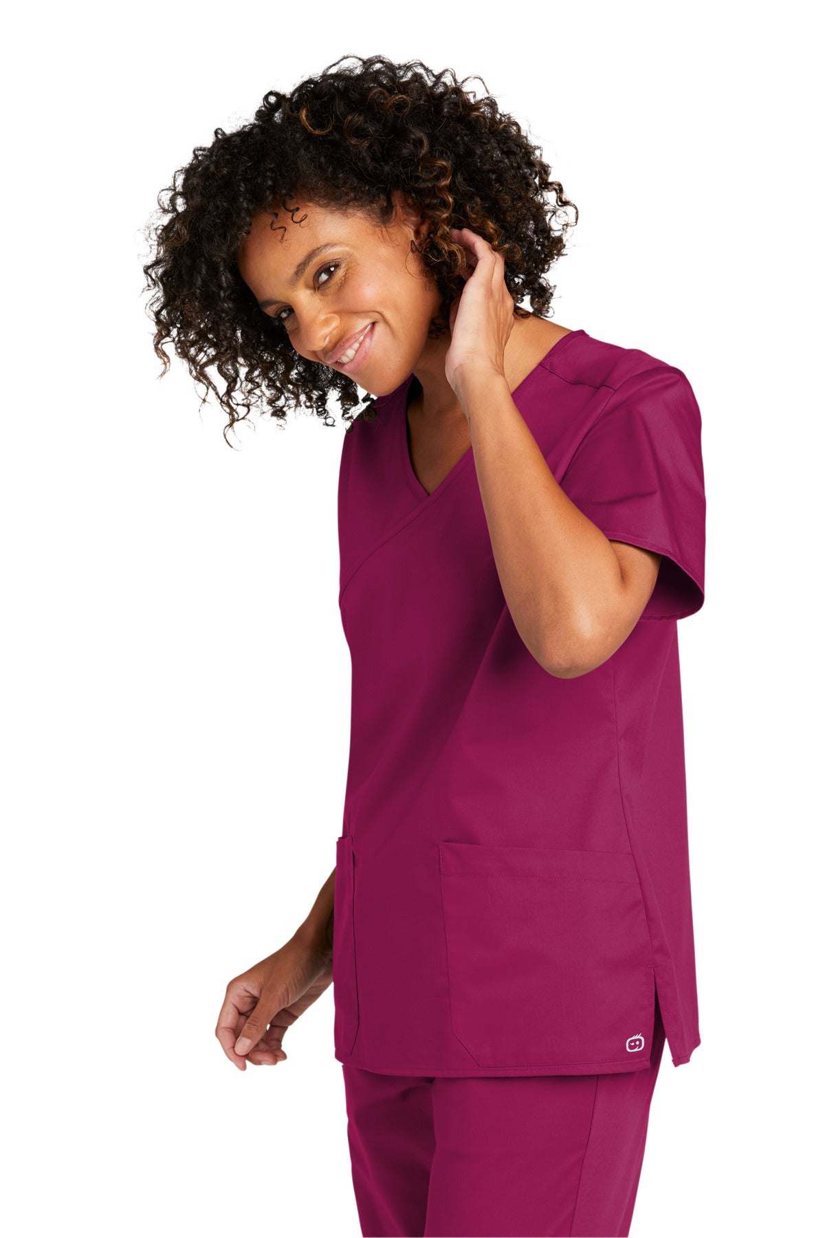 Wine Wink Women's WorkFlex Mock Wrap Top WW4760