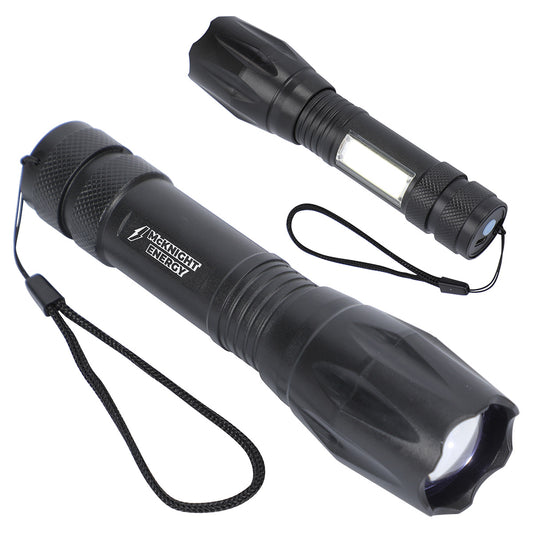 Black Best Buddy Tools ® Duo Beam Rechargeable LED and COB Flashlight