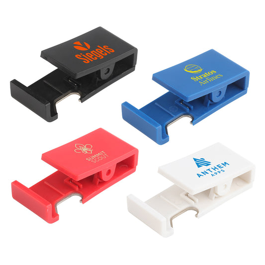 Black Handy Clip with Built-In Phone Stand & Bottle Opener