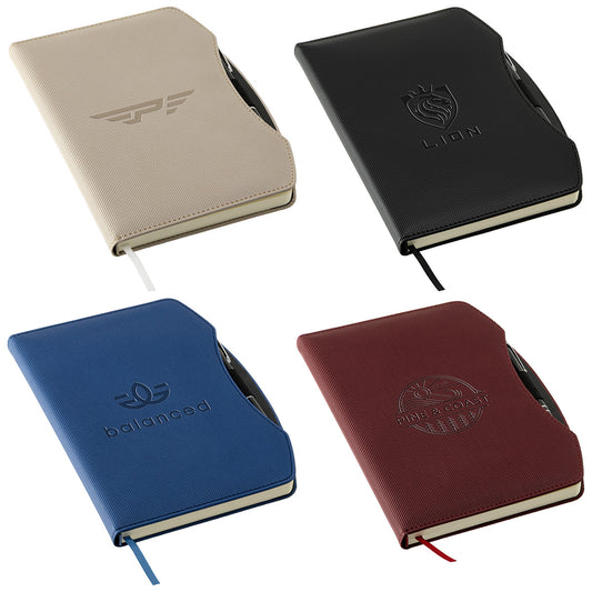 Beige Arc Hardcover Journal with Pen