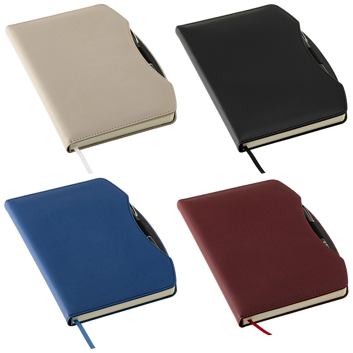Beige Arc Hardcover Journal with Pen