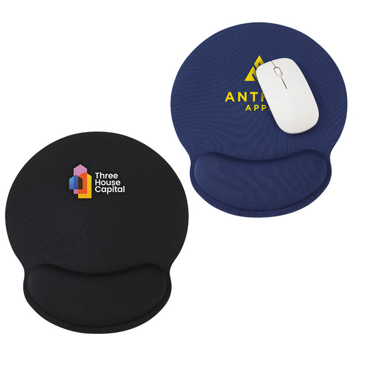 Black Crest Non-Slip Mouse Pad with Foam Wrist Rest