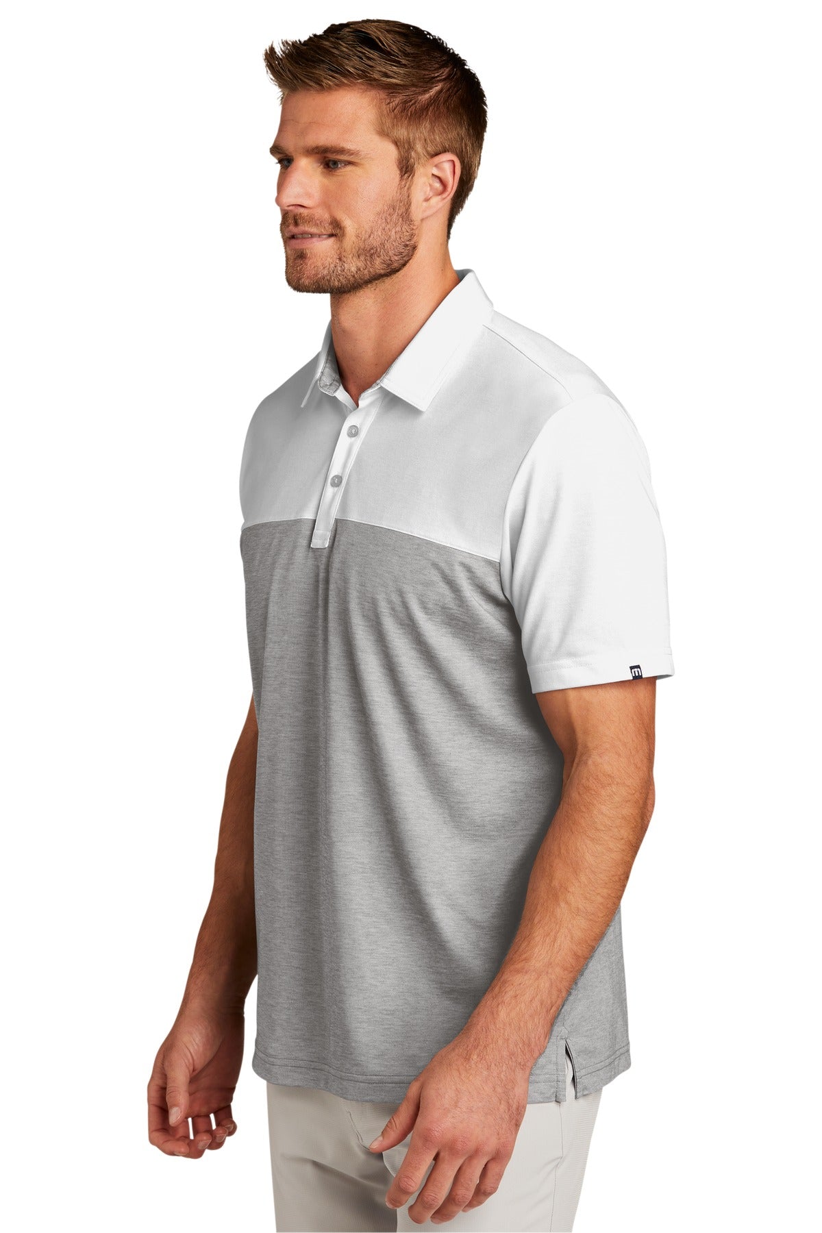 W/QuiShaGH TravisMathew Oceanside Blocked Polo. TM1MU414