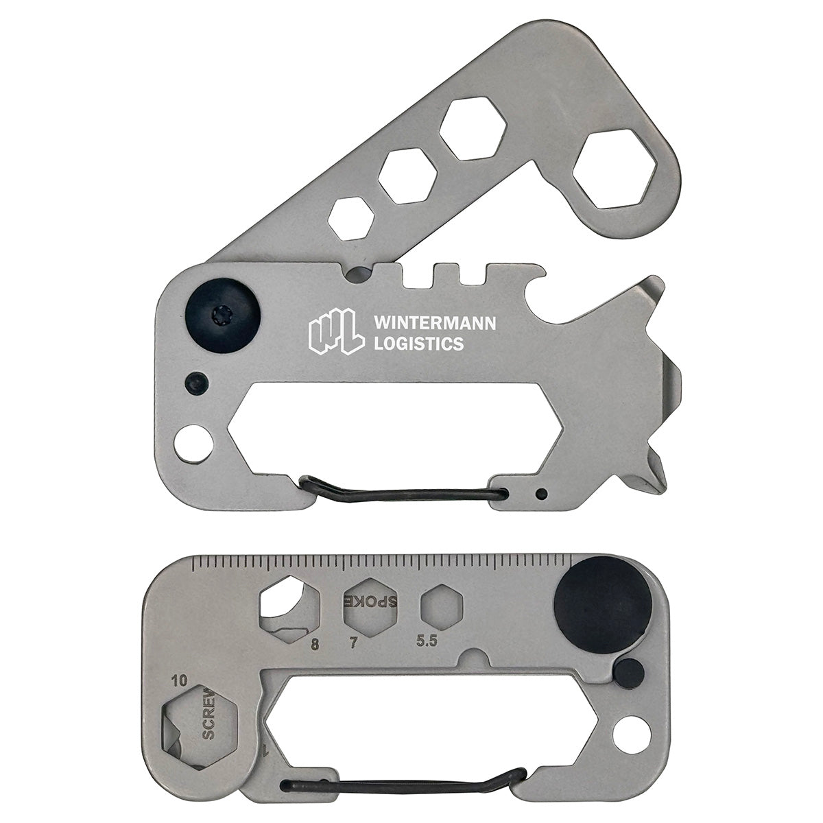 Silver Best Buddy Tools® Slim Profile Multi-Tool Carabiner