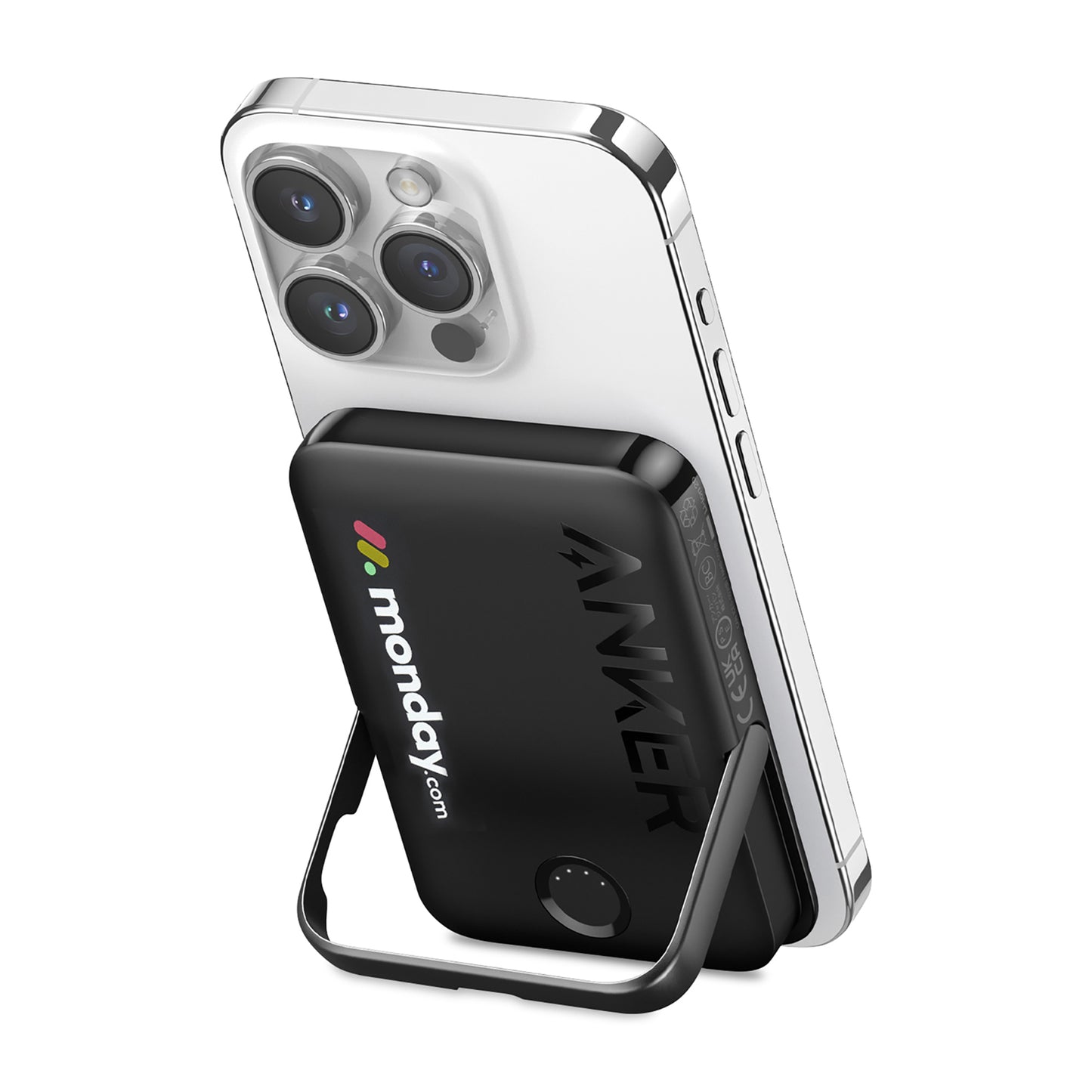 Black Anker® MagGo 5K Power Bank with Stand