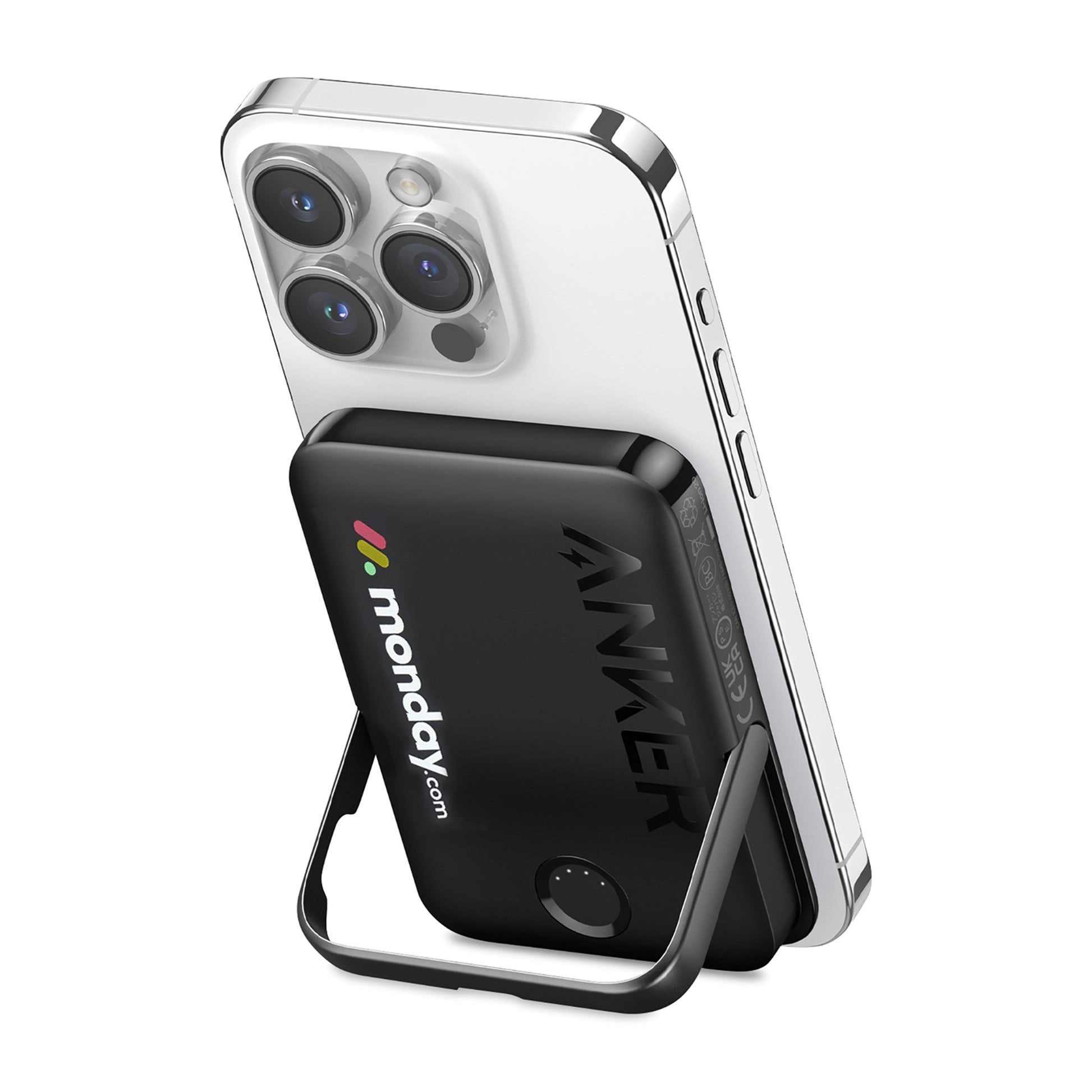 Black Anker® MagGo 5K Power Bank with Stand