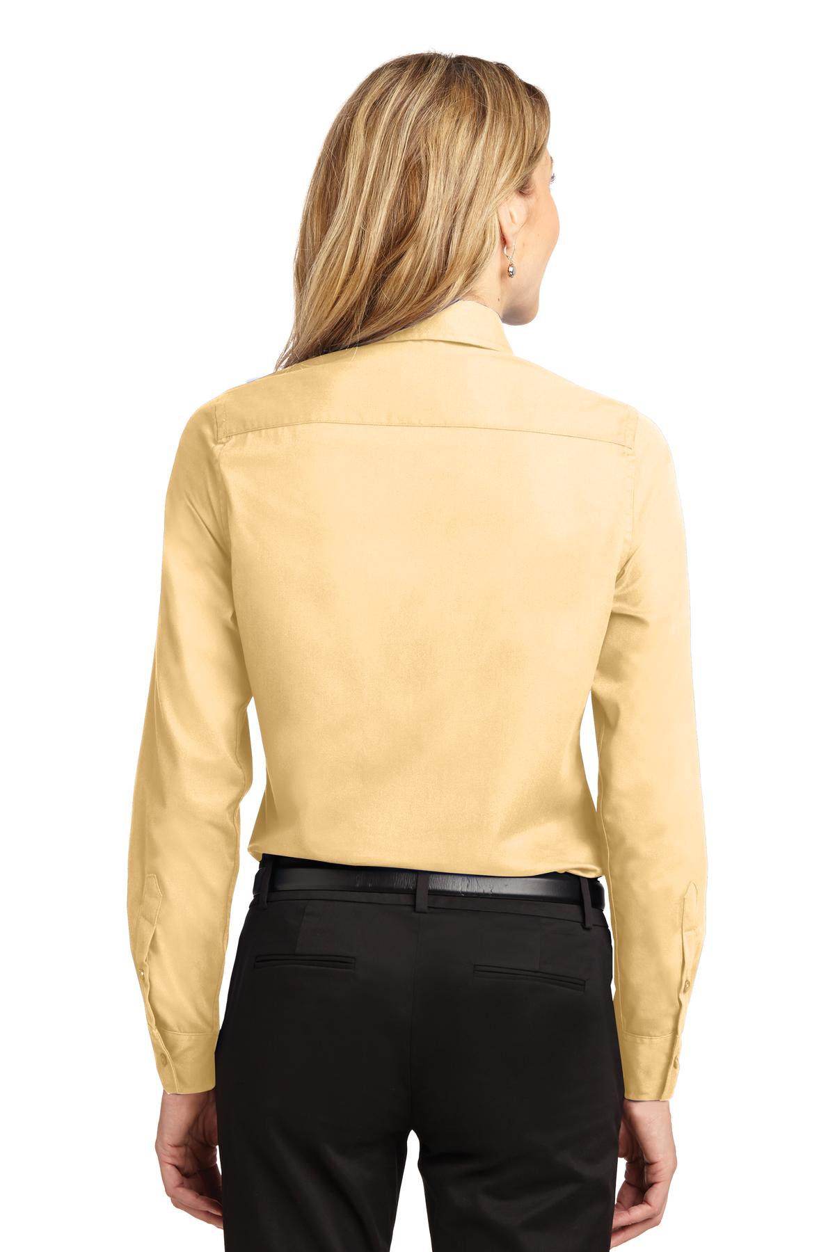 Yellow Port Authority Women's Long Sleeve Easy Care Shirt. L608