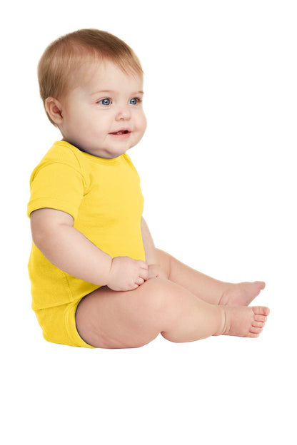 Yellow Rabbit Skins Infant Short Sleeve Baby Rib Bodysuit. RS4400