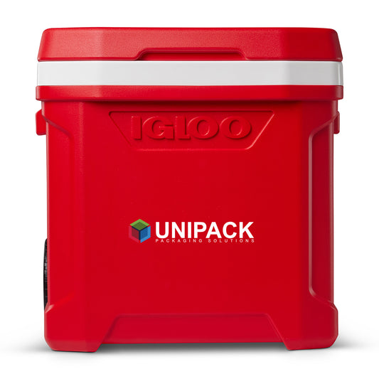 White-Red Star Igloo® Profile II 60 Qt Roller Cooler